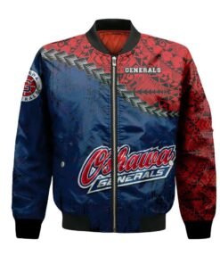 Oshawa Generals Bomber Jacket 3D Printed Grunge Polynesian Tattoo - livanniespoon Store