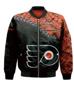Philadelphia Flyers Bomber Jacket 3D Printed Grunge Polynesian Tattoo - livanniespoon Store