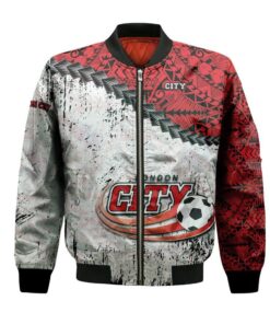 London City S.C Bomber Jacket 3D Printed Grunge Polynesian Tattoo - livanniespoon Store