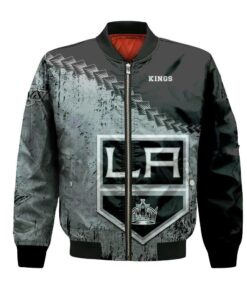 Los Angeles Kings Bomber Jacket 3D Printed Grunge Polynesian Tattoo - livanniespoon Store