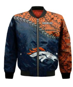 Denver Broncos Bomber Jacket 3D Printed Grunge Polynesian Tattoo - livanniespoon Store