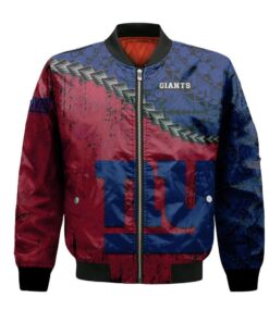 New York Giants Bomber Jacket 3D Printed Grunge Polynesian Tattoo - livanniespoon Store