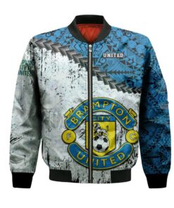 Brampton City United Fc Bomber Jacket 3D Printed Grunge Polynesian Tattoo - livanniespoon Store