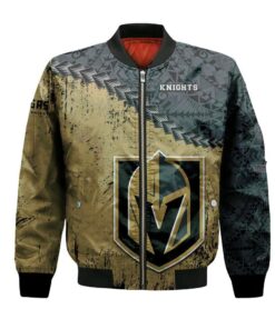 Vegas Golden Knights Bomber Jacket 3D Printed Grunge Polynesian Tattoo - livanniespoon Store