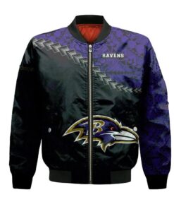 Baltimore Ravens Bomber Jacket 3D Printed Grunge Polynesian Tattoo - livanniespoon Store