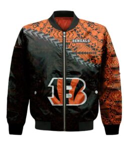 Cincinnati Bengals Bomber Jacket 3D Printed Grunge Polynesian Tattoo - livanniespoon Store