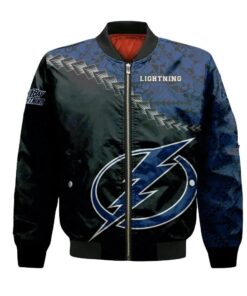 Tampa Bay Lightning Bomber Jacket 3D Printed Grunge Polynesian Tattoo - livanniespoon Store