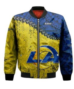 Los Angeles Rams Bomber Jacket 3D Printed Grunge Polynesian Tattoo - livanniespoon Store