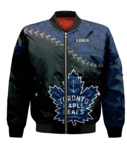 Toronto Maple Leafs Bomber Jacket 3D Printed Grunge Polynesian Tattoo - livanniespoon Store