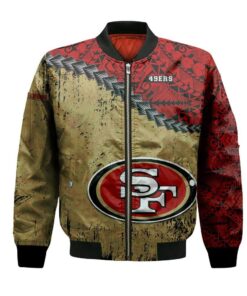 San Francisco 49Ers Bomber Jacket 3D Printed Grunge Polynesian Tattoo - livanniespoon Store