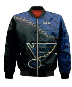 St. Louis Blues Bomber Jacket 3D Printed Grunge Polynesian Tattoo - livanniespoon Store