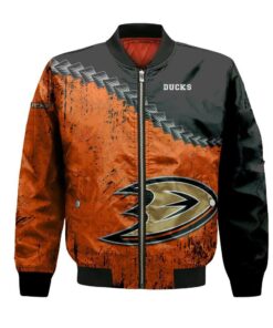 Anaheim Ducks Bomber Jacket 3D Printed Grunge Polynesian Tattoo - livanniespoon Store