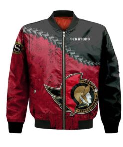 Ottawa Senators Bomber Jacket 3D Printed Grunge Polynesian Tattoo - livanniespoon Store