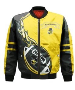 Appalachian State Mountaineers Bomber Jacket 3D Printed Flame Ball Pattern - livanniespoon Store