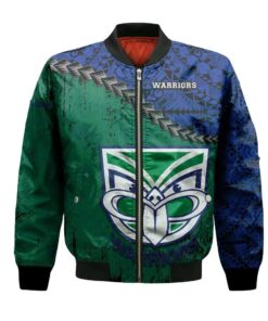 New Zealand Warriors Bomber Jacket 3D Printed Grunge Polynesian Tattoo - livanniespoon Store
