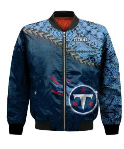 Tennessee Titans Bomber Jacket 3D Printed Grunge Polynesian Tattoo - livanniespoon Store