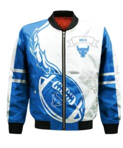 Buffalo Bulls Bomber Jacket 3D Printed Flame Ball Pattern - livanniespoon Store