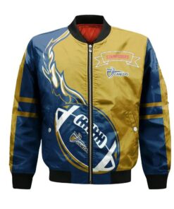 Calgary Stampeders Bomber Jacket 3D Printed Flame Ball Pattern - livanniespoon Store