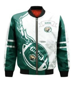 Bemidji State Beavers Bomber Jacket 3D Printed Flame Ball Pattern - livanniespoon Store
