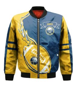 Buffalo Sabres Bomber Jacket 3D Printed Flame Ball Pattern - livanniespoon Store