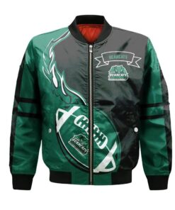 Binghamton Bearcats Bomber Jacket 3D Printed Flame Ball Pattern - livanniespoon Store