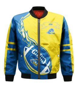 Delaware Blue Hens Bomber Jacket 3D Printed Flame Ball Pattern - livanniespoon Store