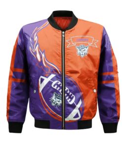 Byu Cougars Bomber Jacket 3D Printed Flame Ball Pattern - livanniespoon Store