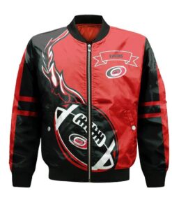 Carleton Ravens Bomber Jacket 3D Printed Flame Ball Pattern - livanniespoon Store