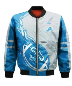 Detroit Lions Bomber Jacket 3D Printed Flame Ball Pattern - livanniespoon Store