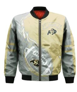 Colorado Buffaloes Bomber Jacket 3D Printed Flame Ball Pattern - livanniespoon Store