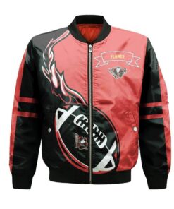 Calgary Flames Bomber Jacket 3D Printed Flame Ball Pattern - livanniespoon Store