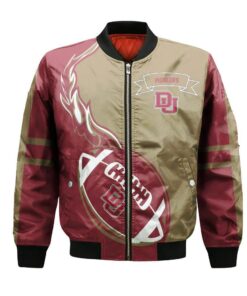 Denver Pioneers Bomber Jacket 3D Printed Flame Ball Pattern - livanniespoon Store