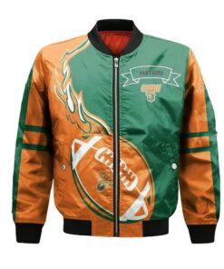 Carolina Panthers Bomber Jacket 3D Printed Flame Ball Pattern - livanniespoon Store