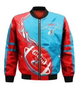 Delaware State Hornets Bomber Jacket 3D Printed Flame Ball Pattern - livanniespoon Store