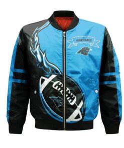 Carolina Hurricanes Bomber Jacket 3D Printed Flame Ball Pattern - livanniespoon Store