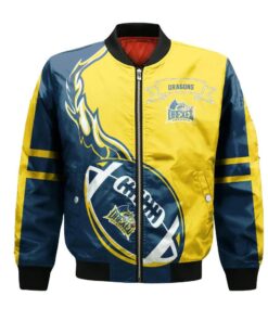 Drexel Dragons Bomber Jacket 3D Printed Flame Ball Pattern - livanniespoon Store