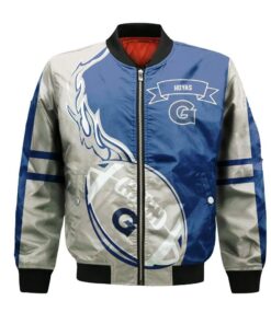 Georgetown Hoyas Bomber Jacket 3D Printed Flame Ball Pattern - livanniespoon Store