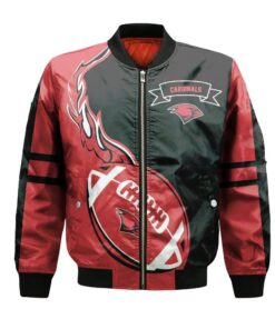 Incarnate Word Cardinals Bomber Jacket 3D Printed Flame Ball Pattern - livanniespoon Store