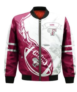 Fordham Rams Bomber Jacket 3D Printed Flame Ball Pattern - livanniespoon Store