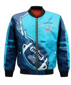 Halifax Hurricanes Bomber Jacket 3D Printed Flame Ball Pattern - livanniespoon Store