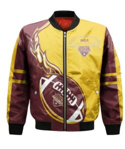 Iona Gaels Bomber Jacket 3D Printed Flame Ball Pattern - livanniespoon Store