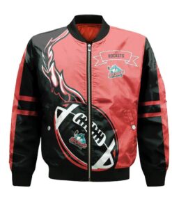 Kelowna Rockets Bomber Jacket 3D Printed Flame Ball Pattern - livanniespoon Store