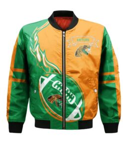 Florida A_M Rattlers Bomber Jacket 3D Printed Flame Ball Pattern - livanniespoon Store