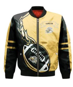 Hamilton Tiger-Cats Bomber Jacket 3D Printed Flame Ball Pattern - livanniespoon Store