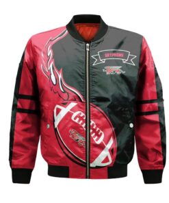 Guelph Gryphons Bomber Jacket 3D Printed Flame Ball Pattern - livanniespoon Store