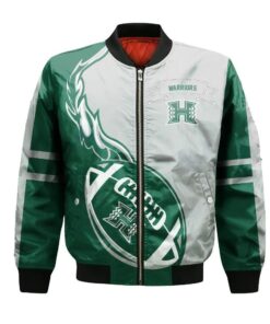 Hawaii Rainbow Warriors Bomber Jacket 3D Printed Flame Ball Pattern - livanniespoon Store