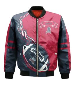 Fairleigh Dickinson Knights Bomber Jacket 3D Printed Flame Ball Pattern - livanniespoon Store