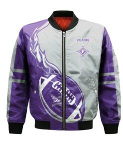 Furman Paladins Bomber Jacket 3D Printed Flame Ball Pattern - livanniespoon Store
