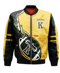 Kingston Frontenacs Bomber Jacket 3D Printed Flame Ball Pattern - livanniespoon Store