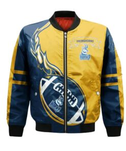 Lethbridge Pronghorns Bomber Jacket 3D Printed Flame Ball Pattern - livanniespoon Store